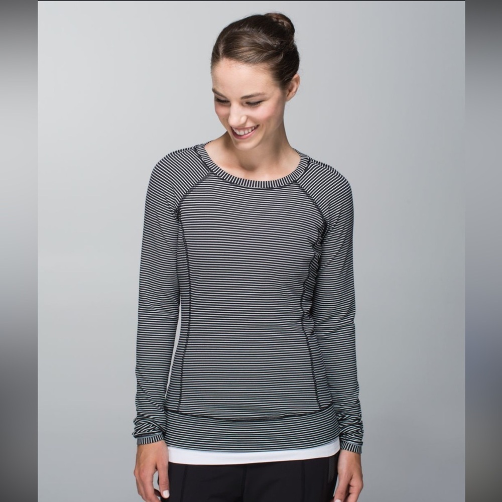lululemon athletica Race Your Pace Striped Long Sleeve Top EUC 6